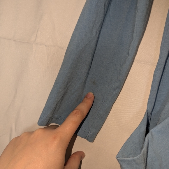 Pure jill One Pocket Top Pima Cotton Womens M Light Blue Long Sleeve Shirt - Picture 4 of 10